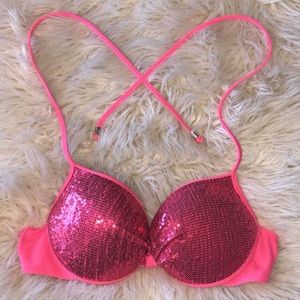 PINK Victoria's secret sparkly bikini top